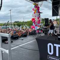 <p>DJ Skribble plays for crowds at the Westfield Garden State Plaza.</p>