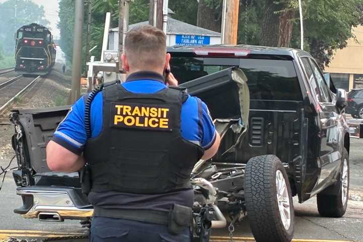 Pickup Driver Hospitalized After Train Crash In Fair Lawn