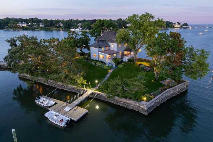 $6.5M Buys 116-Year-Old Greenwich Mansion — With Private Island, Boats, Stunning Views