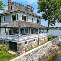 <p>The property sits on a well-manicured half-acre of land in the Long Island Sound.&nbsp;</p>