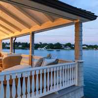 <p>A wrap-around deck and jetty with a gazebo and fireplace makes for perfect spots to entertain guests.</p>