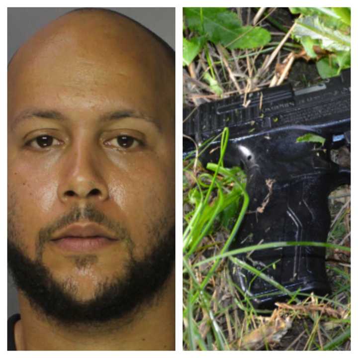 Robbery and rape suspect Christopher Rivera and the pellet gun he allegedly tossed in the weeds during an officer-involved shooting on Aug. 27, 2024.