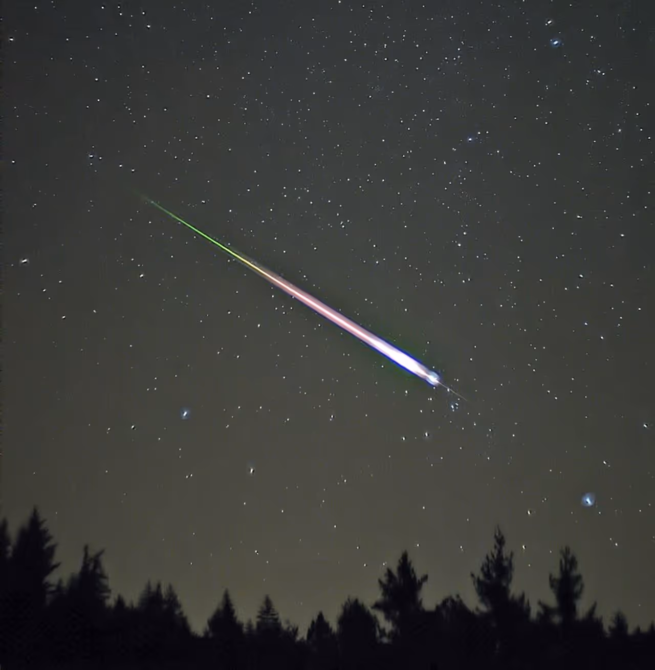 A meteor during the peak of the Leonid Meteor Shower.
A meteor during the peak of the Leonid Meteor Shower. 