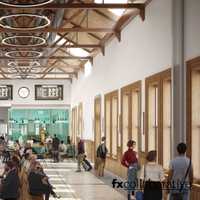 <p>A rendering of the redesigned transit center's interior.&nbsp;</p>