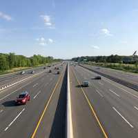 <p>The New Jersey Turnpike from the Brick Yard Road overpass in Cranbury, NJ.</p>