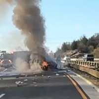 Merritt Parkway Reopens After 3-Car Crash, Fire In Norwalk; 2 Hurt: Firefighters