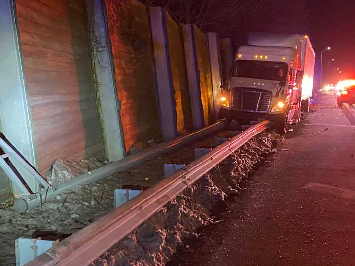 The tractor-trailer crash near Exit 50 on LIE. 