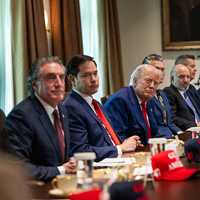 <p>President Donald Trump holds a Cabinet meeting at the White House on April 30, 2025.</p>