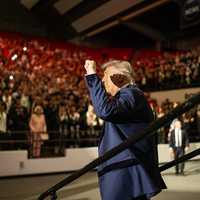 <p>President Donald Trump at the graduation ceremony for the University of Alabama on May 1, 2025.</p>