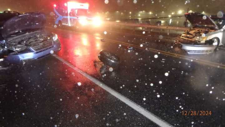 The scene of the head-on crash on South Market Street in Upper Allen Township above the PA Turnpike.