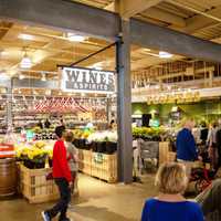 <p>Stew Leonard's in Paramus offers both food and wine/liquor in one stop.</p>