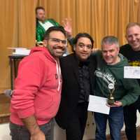 <p>Gonzalez with Dad's Night members.</p>