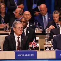 <p>United Kingdom Prime Minister Keir Starmer and President Donald Trump at a NATO Summit in The Hague, Netherlands, on June 25, 2025.</p>