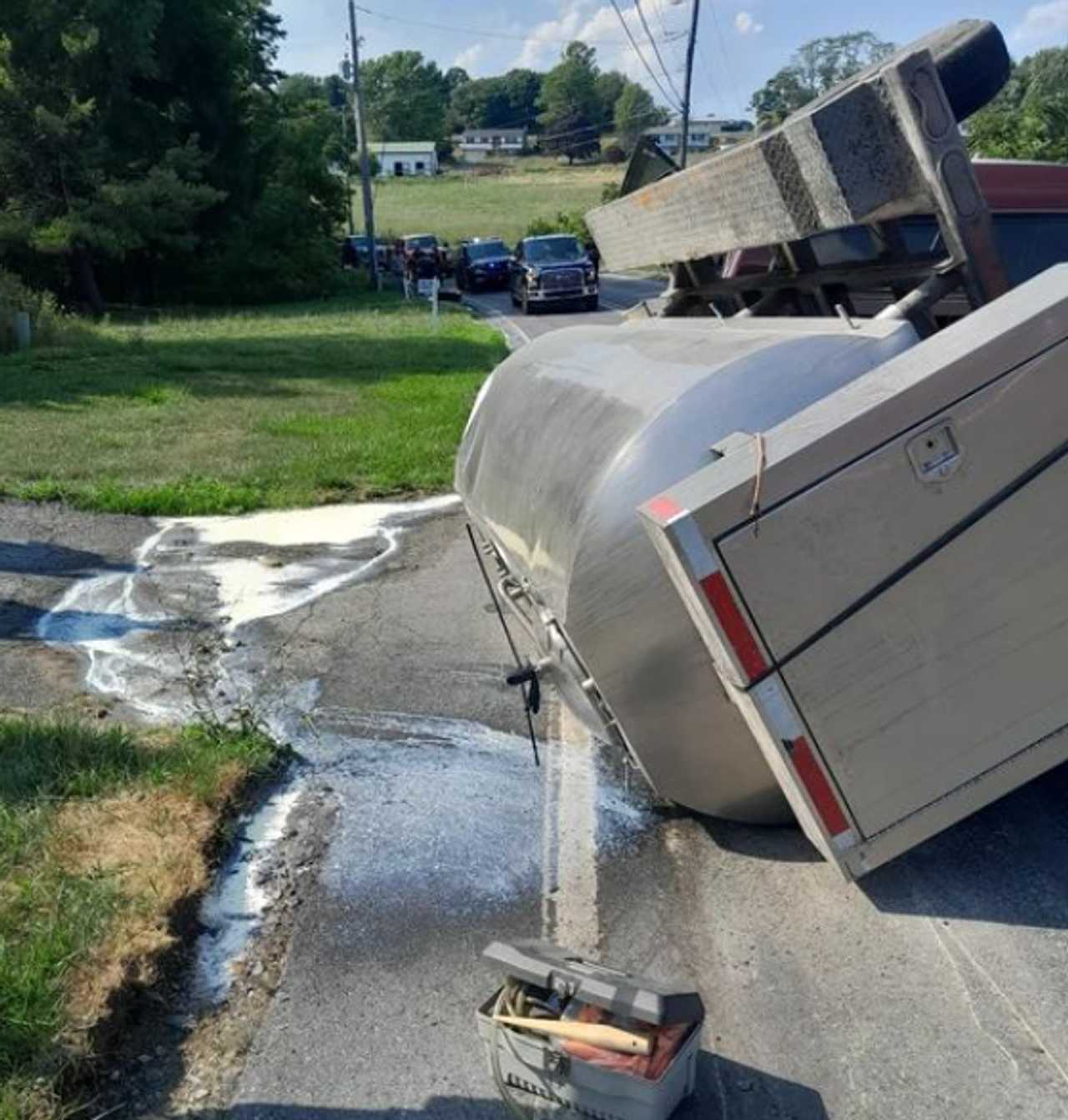 1K+ Gallons Of Milk Spills From Tanker In Rollover Crash Quarryville
