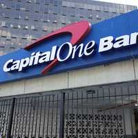 <p>A sign for Capital One Bank in Queens, NY.</p>