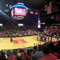 <p>A men's basketball game between the Rutgers Scarlet Knights and the Northwestern Wildcats at Jersey Mike's Arena in Piscataway, NJ, in February 2020.</p>