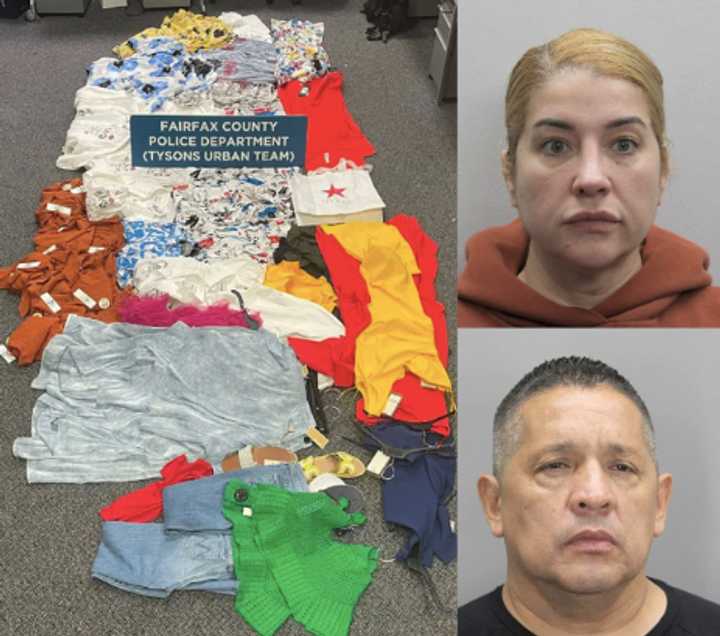 Oscar William Laverde Laverde and Sindia Noguera were arrested in a four-month stealing spree out of Fairfax County, police said.