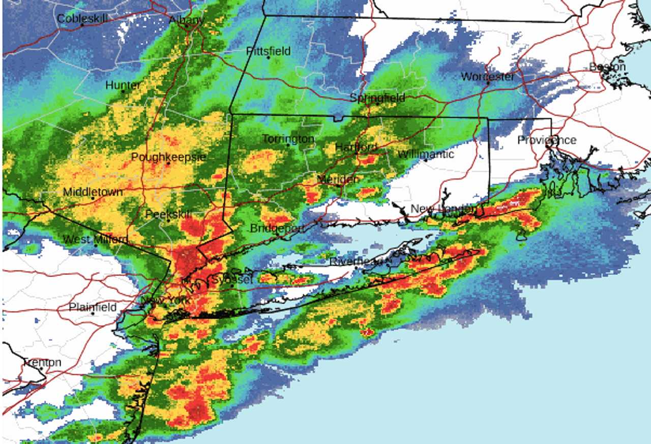 Line Of Severe Thunderstorms With Downpours, Gusty Winds, Lightning Now