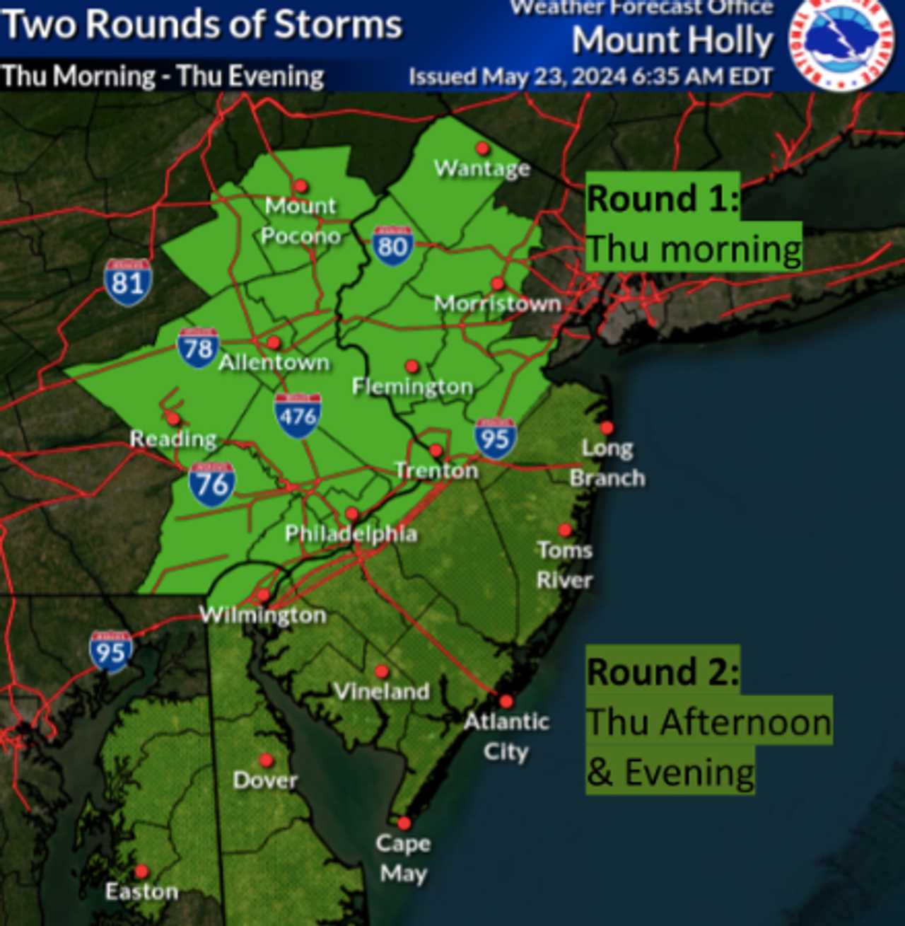 Two Rounds Of Thunderstorms Predicted In NJ, PA Here's Timing Fair LawnGlen Rock Daily Voice