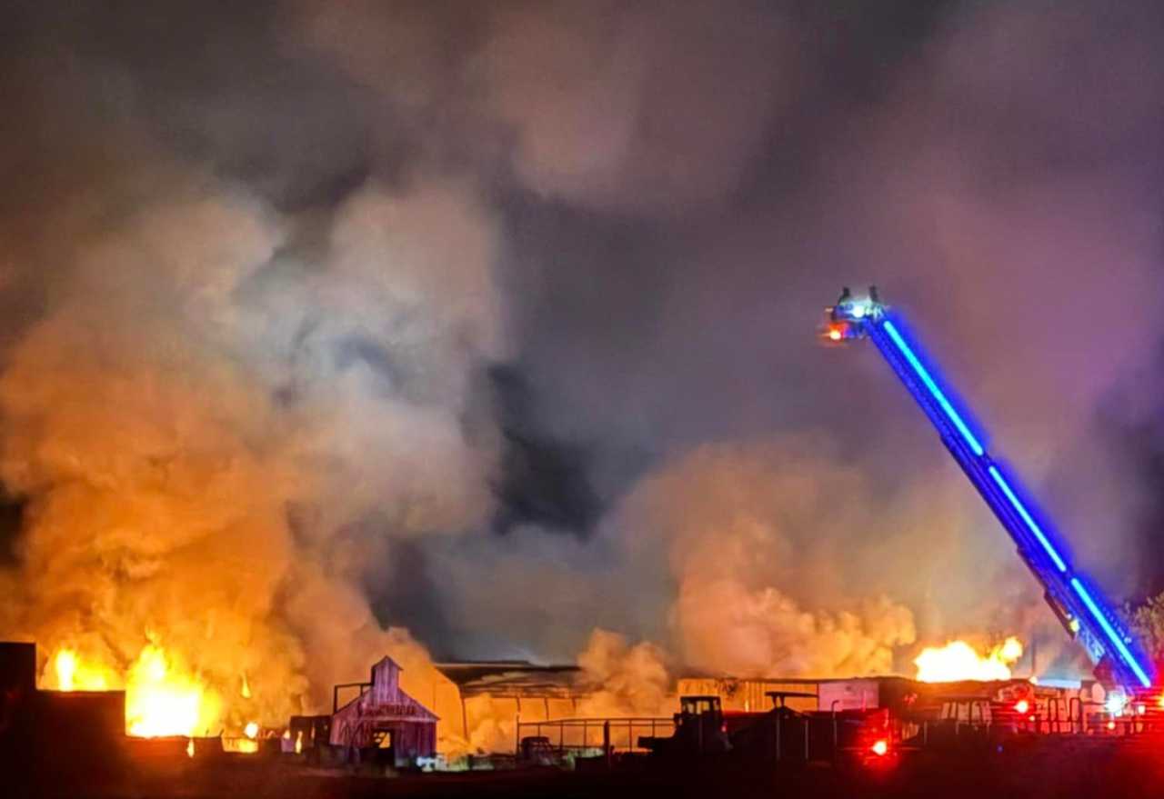 Firefighters Battle Huge Wooden Pallett Fire In Burlington County ...