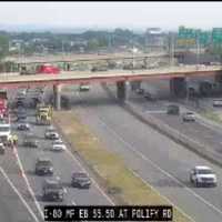 <p>A jackknifed tractor trailer closed all lanes of Route 80 in Hackensack Wednesday morning, June 26, the NJDOT site shows.</p>