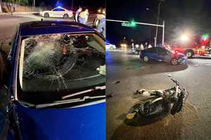 Smashed Windshield, Dirt Biker Hospitalized In Gaithersburg Crash (PHOTOS)