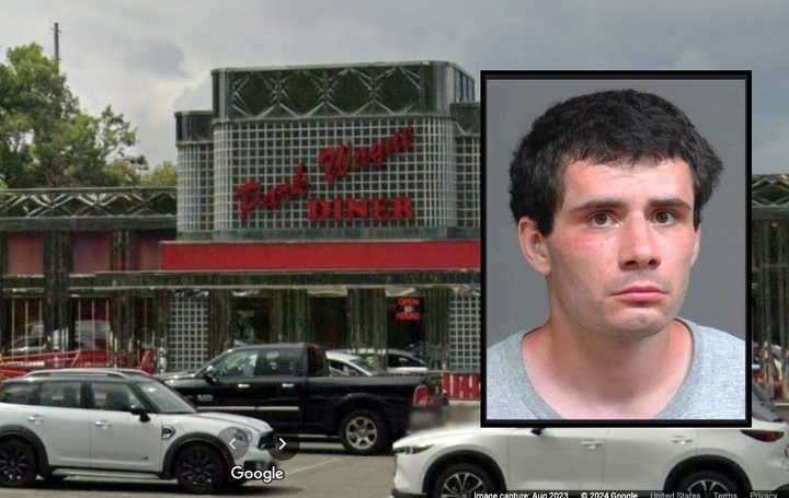 Police were called to the Park Wayne Diner where Evan Gonazalez had been smashing car windows with rocks, they said.