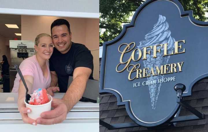 Vinnie and Alyssa Penna at Goffle Creamery in Hawthorne.