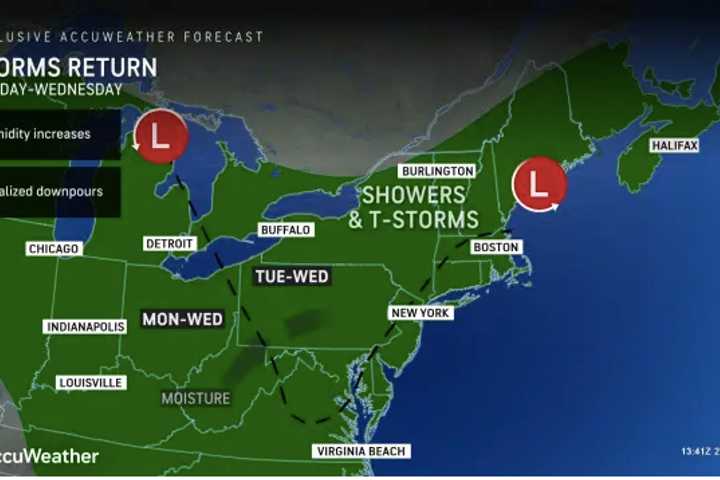 Coastal System Marks Start Of Separate Rounds Of Storms, Showers: 5-Day Forecast