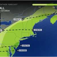 <p>The remnants of Debby are expected to affect the Northeast on Friday, Aug. 9, and Saturday, Aug. 10, with a widespread 2 to 4 inches of rainfall expected.</p>