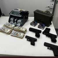 <p>Guns and other proceeds from the drug arrests.</p>