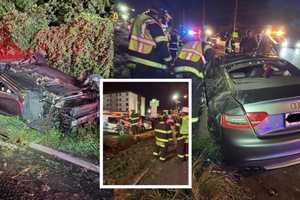 Seven Vehicles Damaged, One Overturned On Route 17 In Hasbrouck Heights