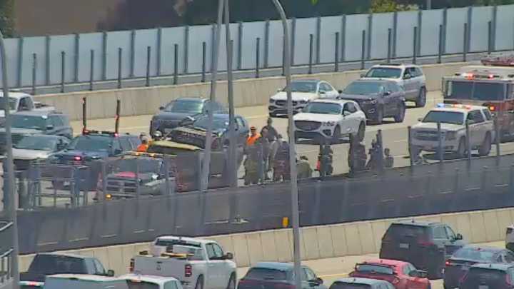 The scene on the northbound lanes of the new Tappan Zee Bridge on Thursday morning, Aug. 22.&nbsp;