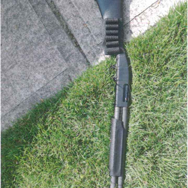 A look at the 12-gauge shotgun in which all 13 shots were fired, according to police, who released a photo of the weapon.