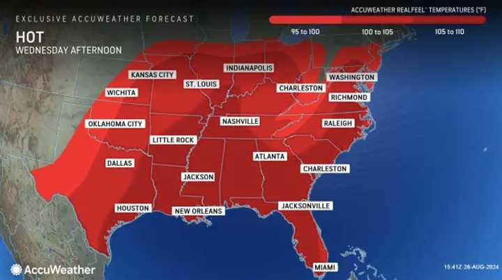 Real Feel temps Wednesday, Aug. 28.