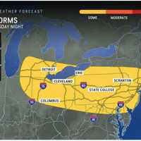 <p>The time frame for storm activity is in the afternoon and evening on Wednesday, Aug. 28.</p>