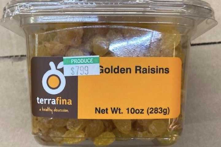 Possibility Of Life-Threatening Reactions Prompts Recall Of Pine Brook Company's Golden Raisins