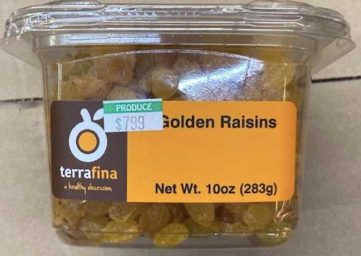 Sunco &amp; Frenchie's golden raisins.