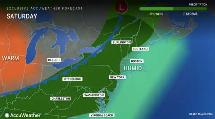 AccuWeather rain map.