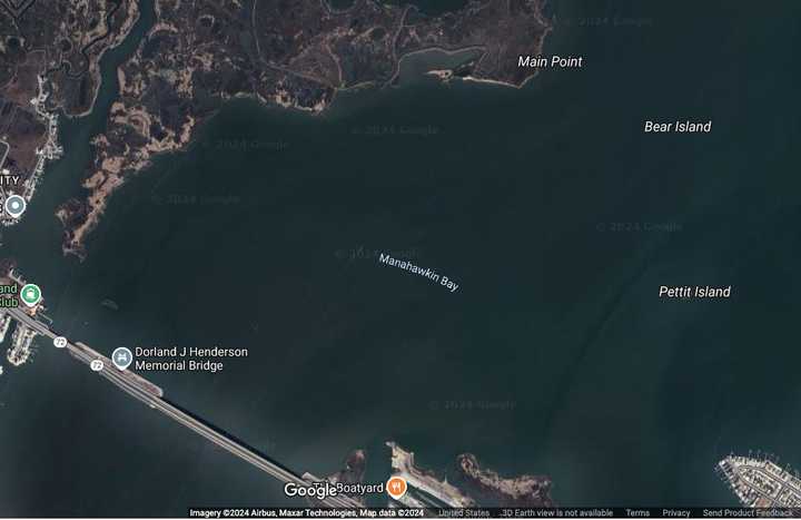 Aerial view of Manahawkin Bay.