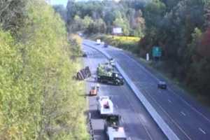 Overturned Truck Shuts Route 309 In Telford