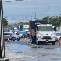 Water Main Break Floods Portion Of Route 17 In Paramus