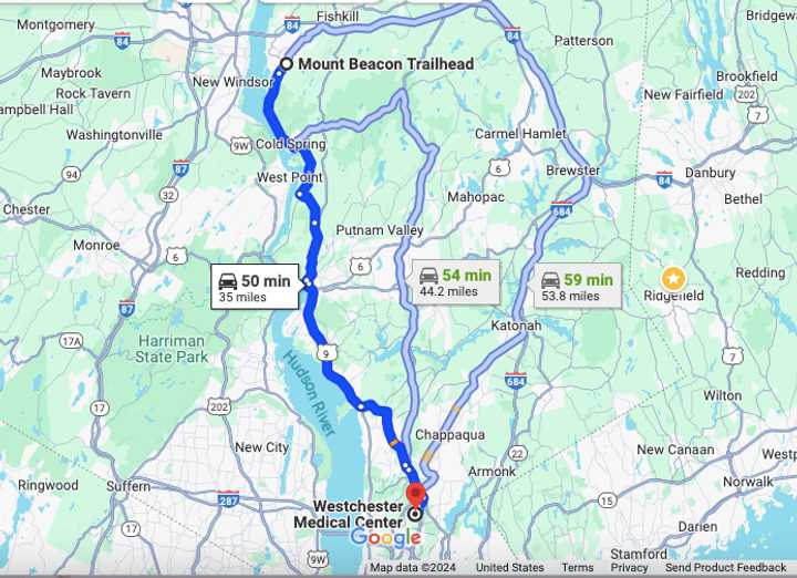 Mount Beacon Trail head in Beacon and Westchester Medical Center in Valhalla.&nbsp; &nbsp; &nbsp;