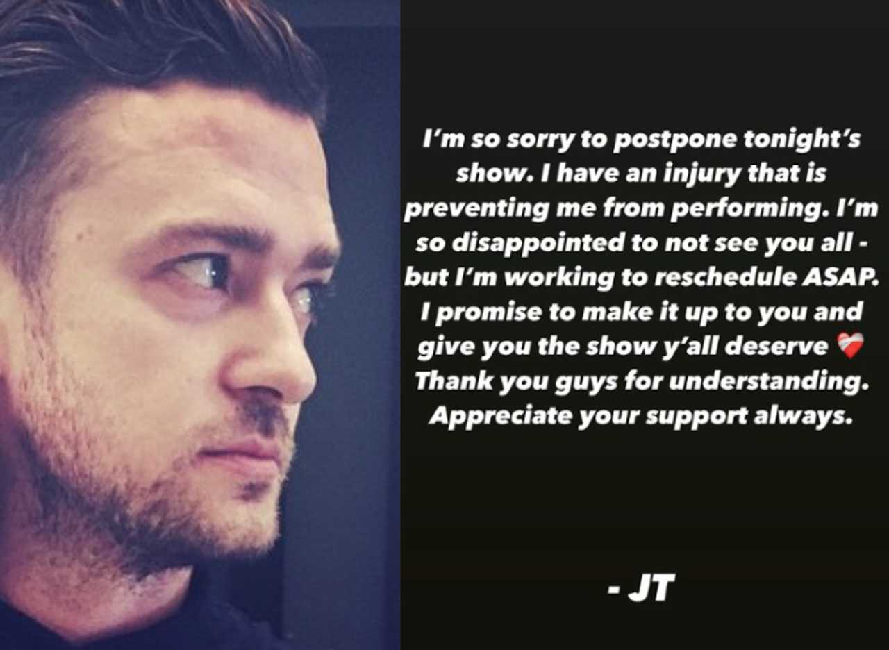 Fans Slam Justin Timberlake For LastMinute Cancellation Of Newark Show