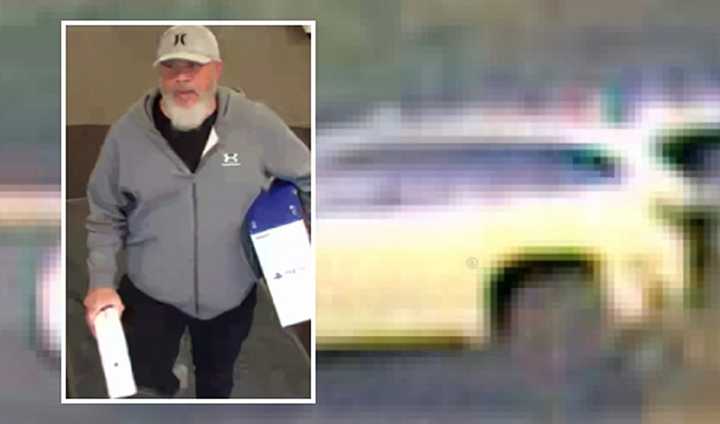 Police are looking to identify the man who they say stole a healthcare worker's credit card and bought a $1,130 device with it at a Philadelphia Best Buy.