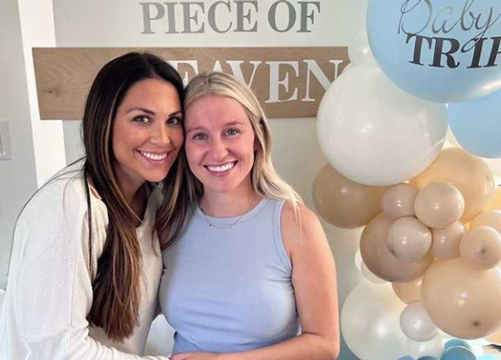 Meredith and Madeline Gaudreau, both pregnant widows of Johnny and Matt Gaudreau.