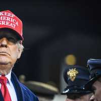 <p>Donald J. Trump attends the 2019 Army Navy Game in Philadelphia (2019).</p>