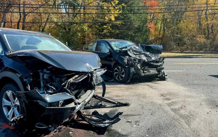 The vehicles involved in the crash were left with serious damage.