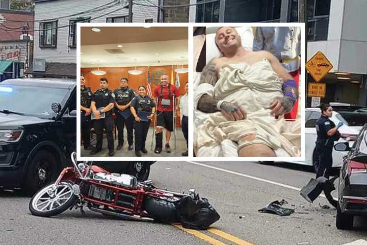 Volunteer Firefighter In Motorcycle Crash Thanks Edgewater Officers Who Helped Save His Life