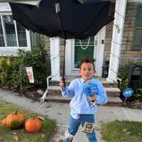 <p>Derek, 8, as The Weatherman, from Hasbrouck Heights.</p>